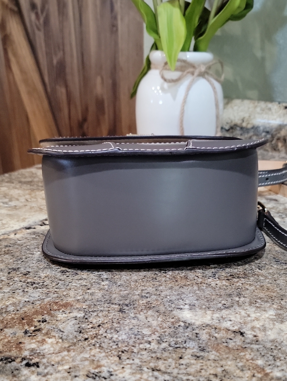 Dooney & Bourke Emerson Smooth Leather Saddle /Crossbody Bag – Taupe - Picture 10 of 10